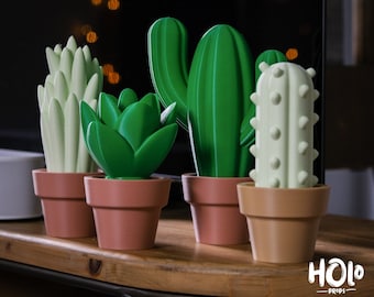 Kawaii Cactus Planter Décor - Adorable 3D Printed Home Decorations | Cute and Green Delights