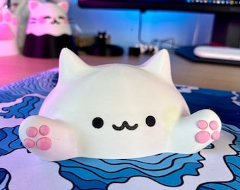 Kawaii Desk / Bongo Cat Meme - Adorable Desk Accessory - Keep Your Desk Tidy and Cute!