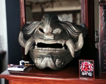 Samurai Oni Mask - 3D Printed Decor, Costume / Cosplay