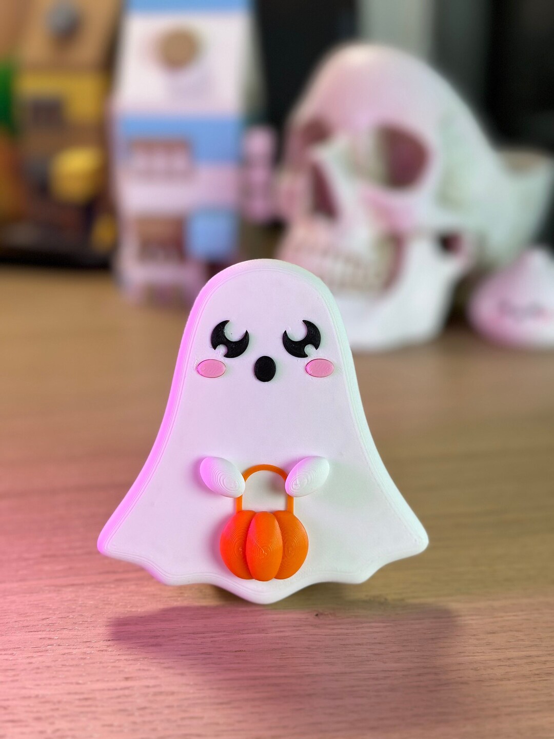 Kawaii Blushing Ghost Adorable 3D Printed Halloween Decoration & Toy Etsy
