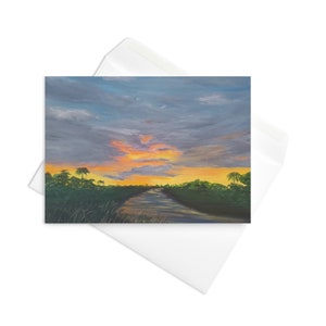 Grußkarte / Schöne Sonnenuntergangskarte / Blanko-Grußkarte