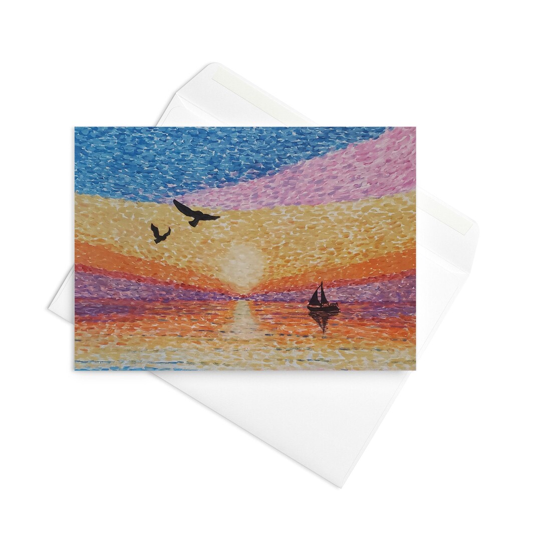 Sunrise Greeting Card / Sunrise Card / Colorful Blank Card - Etsy
