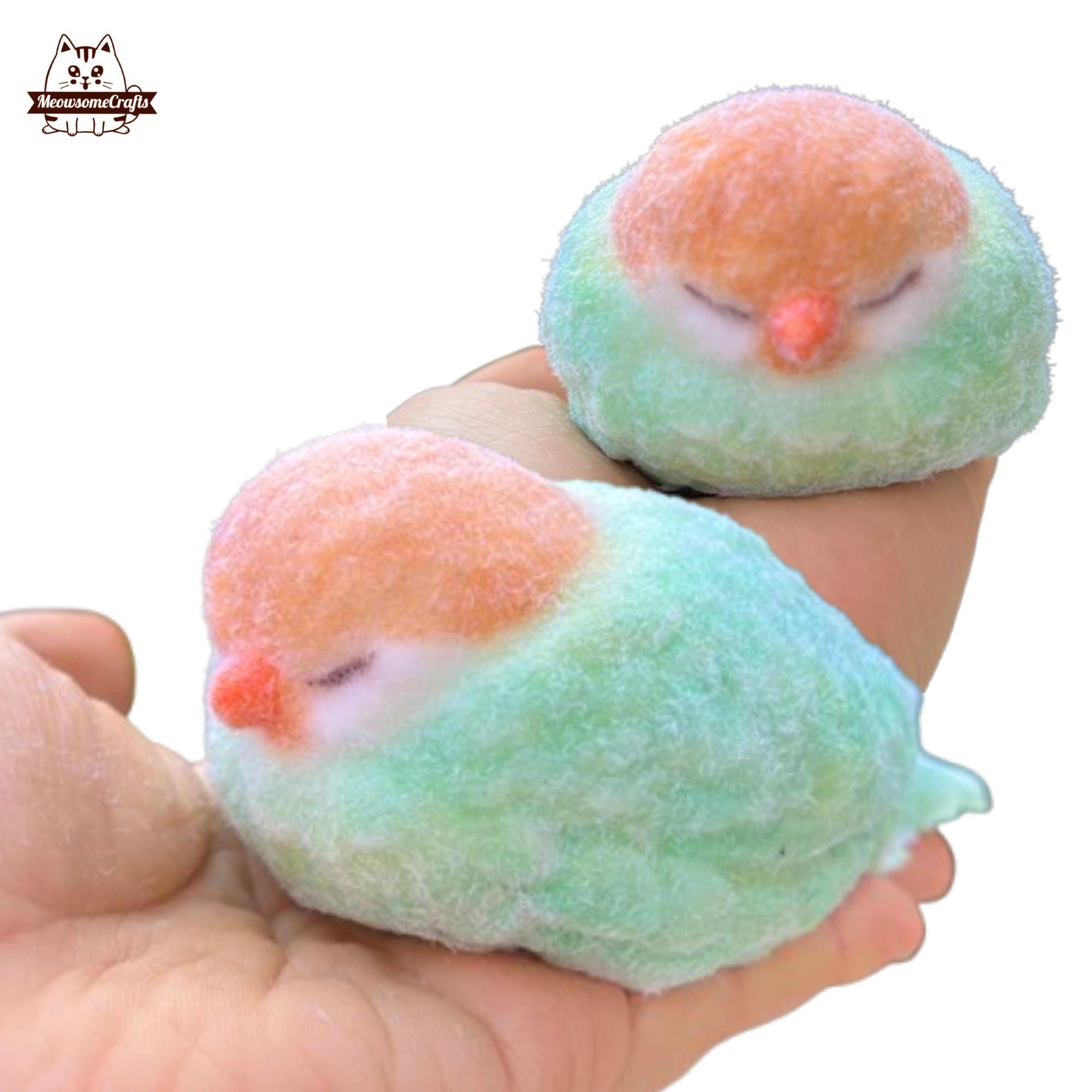 Soft Furry Parrot Bird Taba Squishy Squeezable Stress Relief