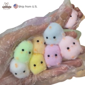 Juguete sensorial para aliviar el estrés, de silicona suave y peludo, con forma de pollito, blando y apretable. Envío desde EE. UU.