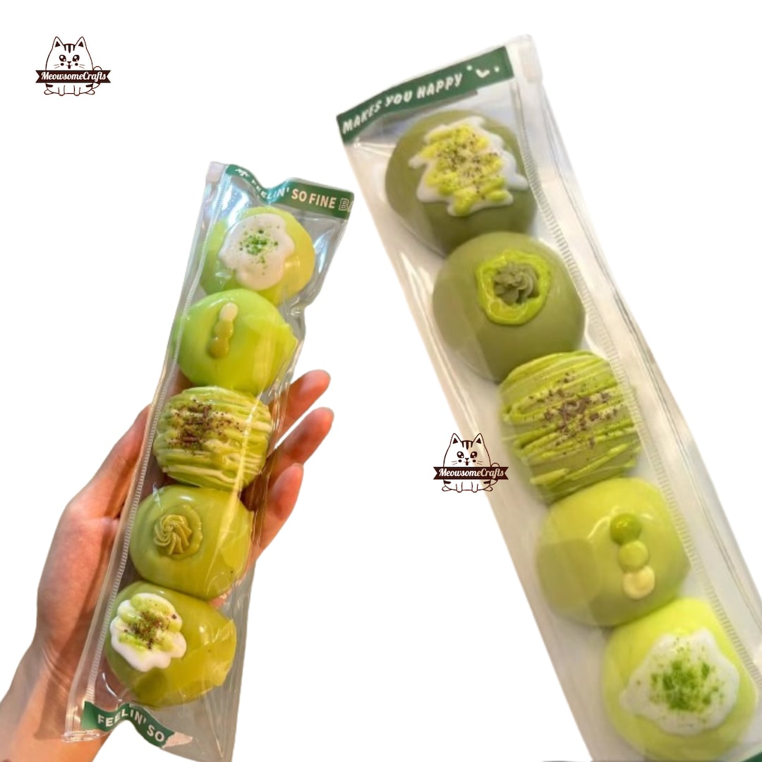 Green Tea Mochi Food Dessert Squishy Squeezable Stress Relief Sensory Fidget Toy