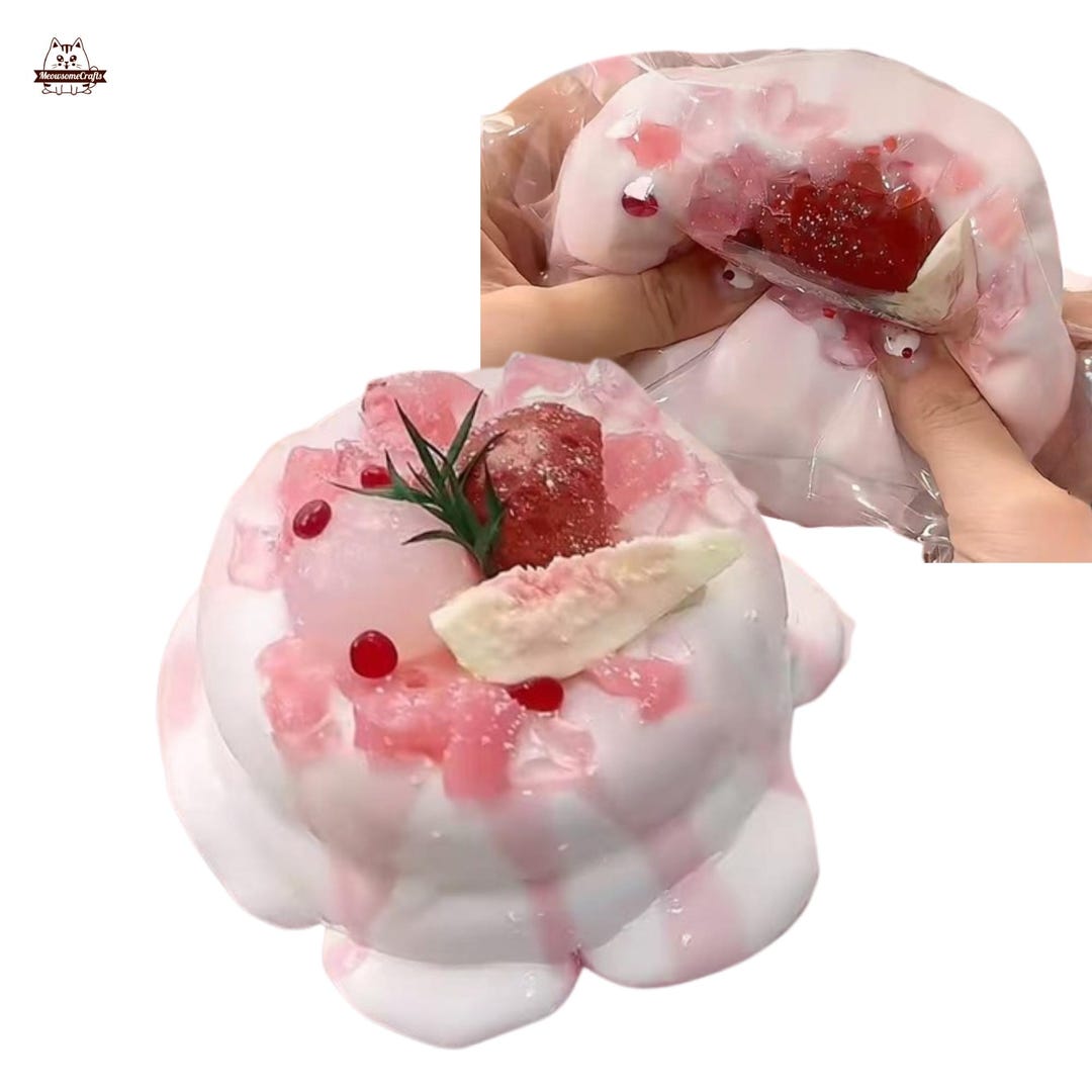 Realistic Strawberry Souffle Cake Food Squishy Squeezable Stress Relief ...
