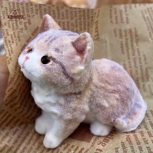 Kawaii Furry Sitting Kitty Cat Taba Squishy Squeezable Stress Relief Sensory Fidget Toys
