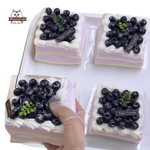 Soft Big Blueberry  Food Squishy Cake Sensory Toy Squeezable Stress Relief Fidget Toy