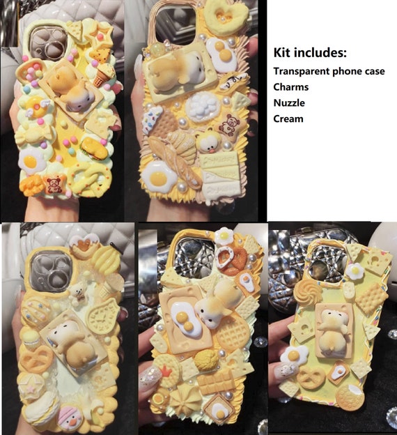 Decoden Phone Case DIY Kit Kawaii Mouse Food Eggs Crackers Cookies