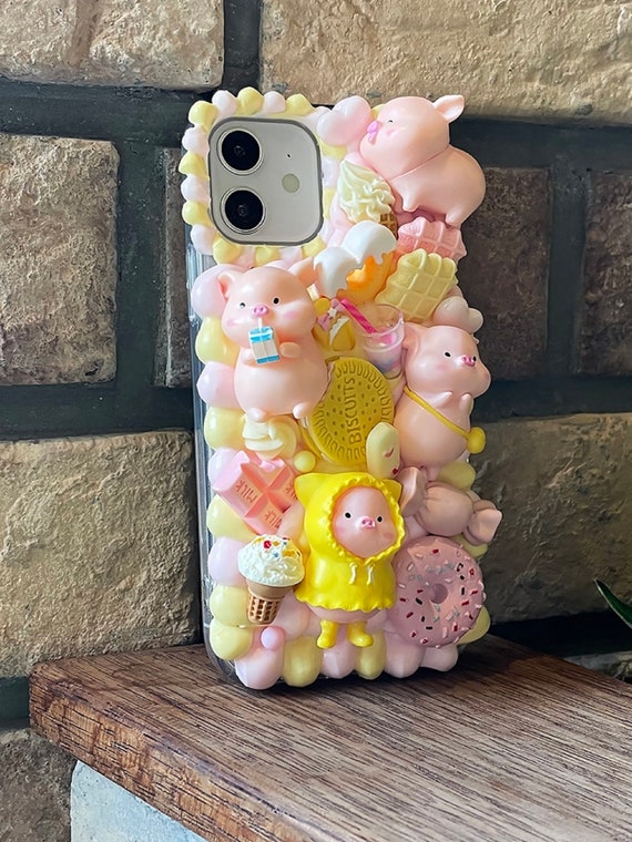 Decoden Phone Case DIY Kit Kawaii Pig Food Donut Cookies Macaroons