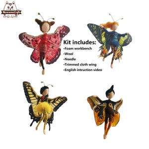 Needle Felt Kits | Butterfly Wing Princess Fairies Fairy | Beginner Felting Kits | Wool | Tools | Instruction Video