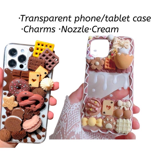 Decoden Phone Case DIY Kit | Cookies Pretzels Ice Cream Chocolates Candy |  Cream and Charms for Samsung | Android | Apple iPhone | Tablet - Etsy