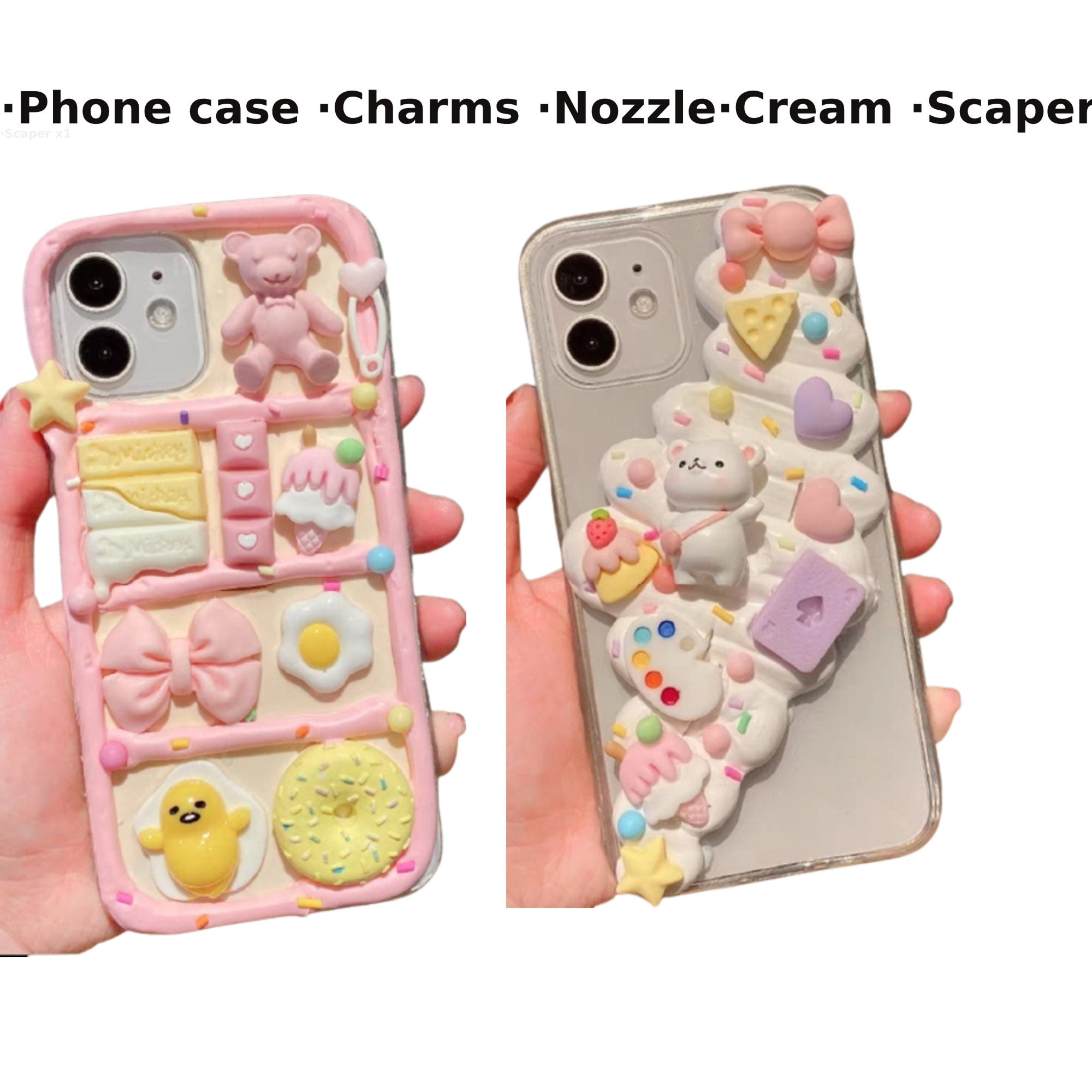 Coque Téléphone DIY - Kit Bricolage Avec Charme Chien Fromage Bonbon, Jaune Crème, Neuf