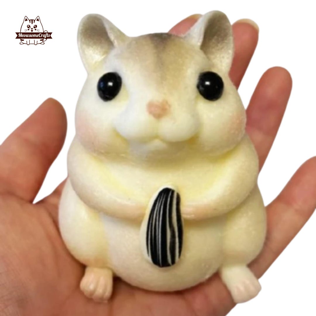 Photo inspiration: Reducing Hamster Stress Through Microgreens Reference: Furry Hamster Holding Seed Squishy Squeezable Stress Relief Sensory