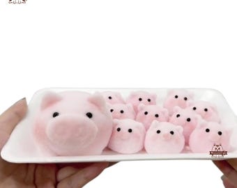 Soft Furry Pink Animal Pig Set Taba Squishy Squeezable Stress Relief Sensory Flight Nervous Fidget Toys