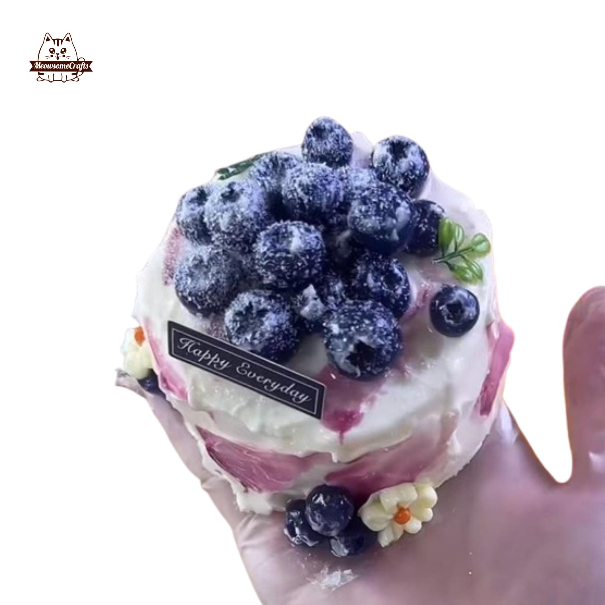 柔らかいブルーベリーケーキの食べ物タバ、スクイーズして握れる