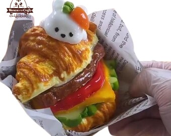 トースト型スクイーズトイ、かわいいストレス解消おもちゃ、手作りの