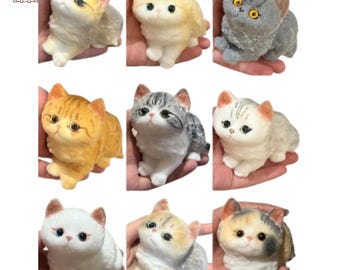 Soft Furry Sitting Kitty Cats Squishy Squeezable Stress Relief Sensory Fidget Toy Washable
