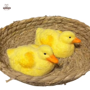 Furry Yellow Duck Squishy Squeezable Stress Relief Sensory Fidget Toy