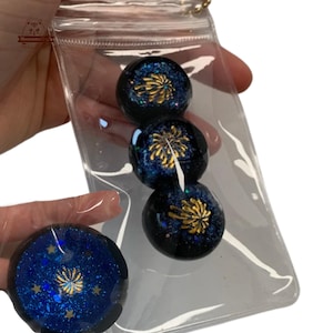 Dark Stary Firework Taba Squishy Keychain Squeezable Stress Relief Sensory Fidget Toy