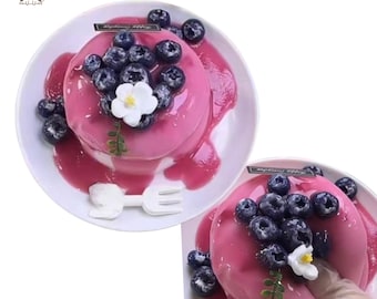 Kawaii Blueberry Soufflé Taba Squishy Toy Slow Rising Stress Relief Squishy Soft Squishies for Play  Collection