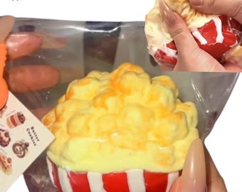 Movie Popcorn Food Squishy Squeezable Stress Relief Sensory Fidget Toy