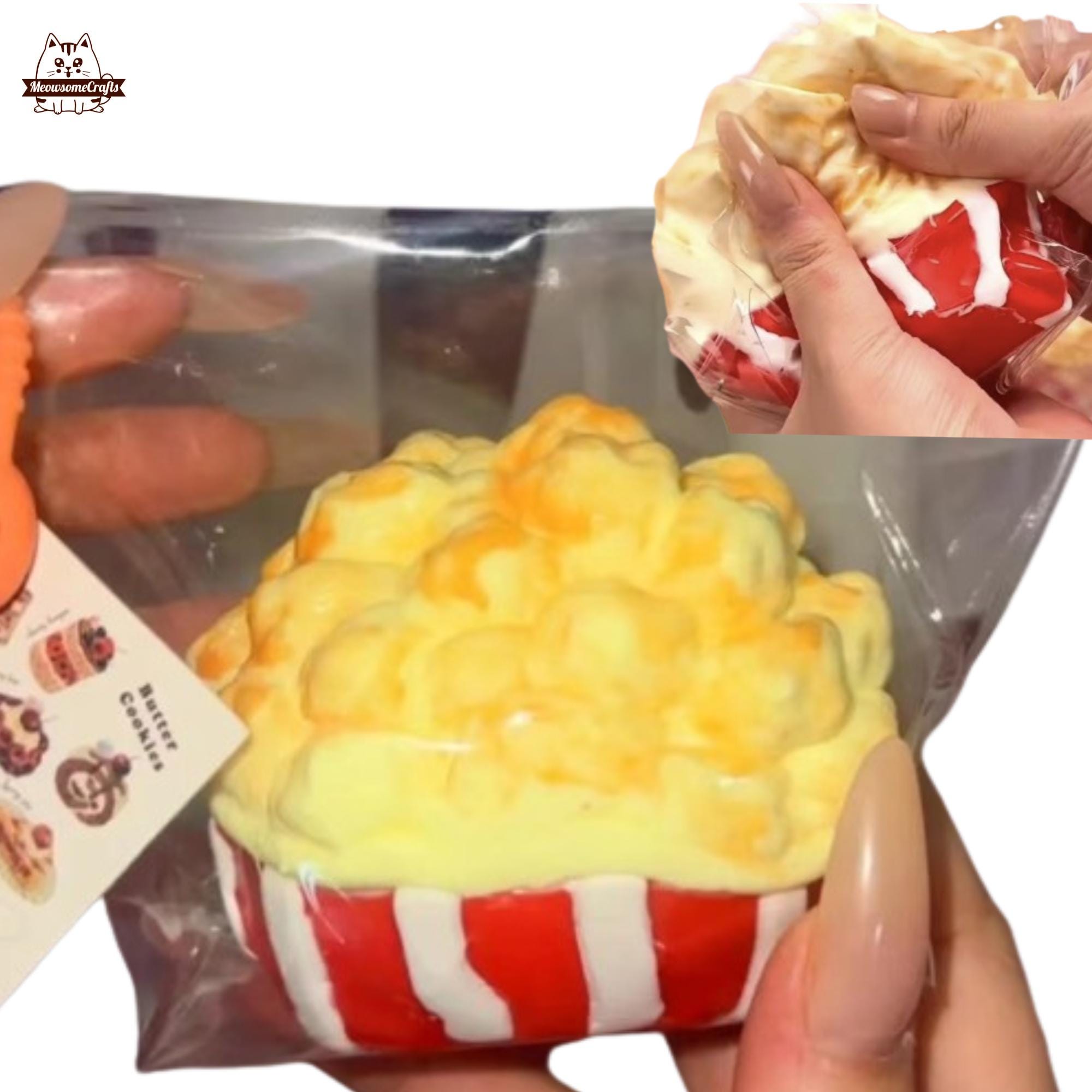 Movie Popcorn Food Squishy Squeezable Stress Relief Sensory Fidget Toy ...