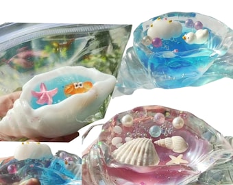 海の貝殻、巻貝、アヒル、カニ、ヒトデの形をした、握ってストレス解消できる感覚刺激玩具