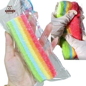 Soft Rainbow Candy Squishy Squeezable Stress Relief Sensory Silicone Fidget Toy