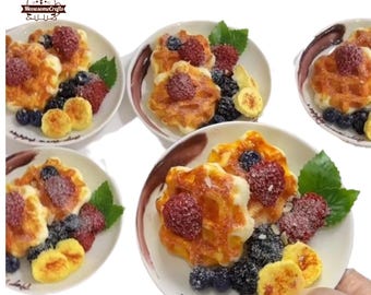 Waffle Breakfast Squishy Fruit Banana Blueberry Dessert Plate Slow Rising Stress Relief Fidget Toy