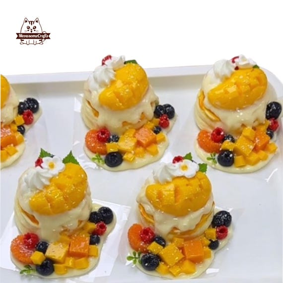 Mango Fruit Pancake Food Squishy Squeezable Stress Relief Slow