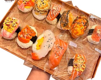 Realistic Sushi Squishy Set Nigiri Slow Rising Stress Toy Food Decor Fidget Toy