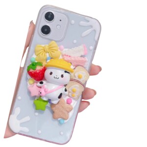 Finished Handmade Decoden Phone Case | Kawaii Bunny Bear Strawberry Eggs Toast Stars | Samsung | Android | Apple iPhone | Tablet