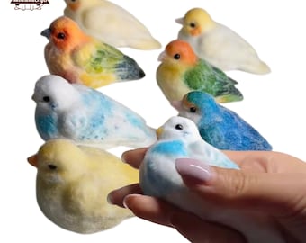 Soft Handmade Furry Bird Squishy Squeezable Stress Relief Sensory Fidget Toys 1PCS