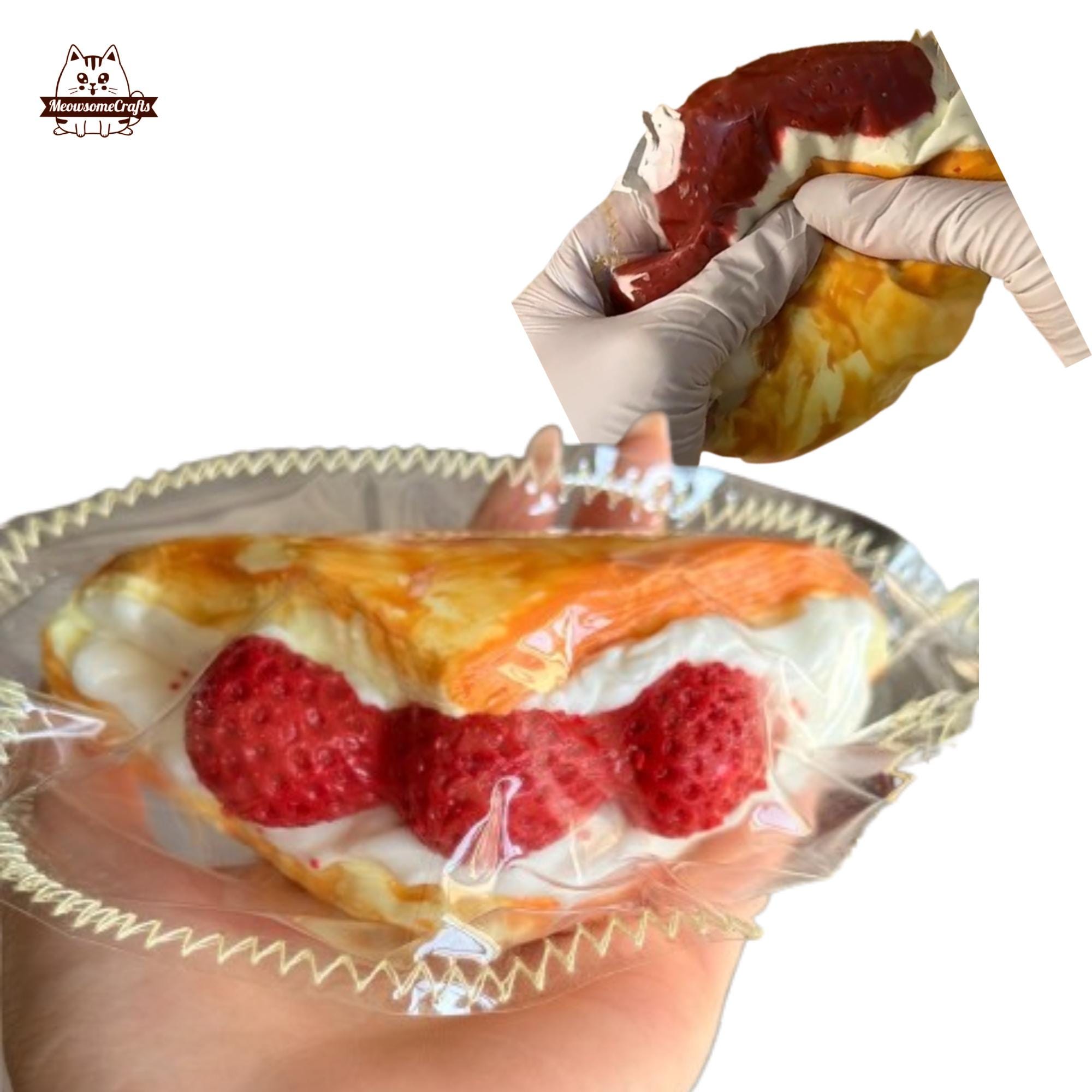 Triangular Muffin Strawberry Triangle Muffins Cake Squishy Squeezable Stress Relief ...