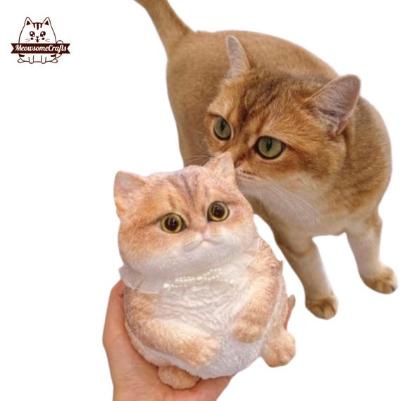 Gato Squishy De TPR Para Aliviar El Estrés | Peluche Anti-estrés Suave | Regalo Para Amantes De Los Gatos | 3 Tamaños