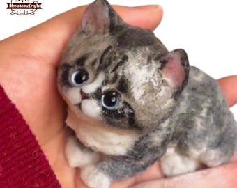 Weiche pelzige gestreifte Kätzchen Katze Squishy Squeezable Stress Relief Sensorische Fidget Spielzeug