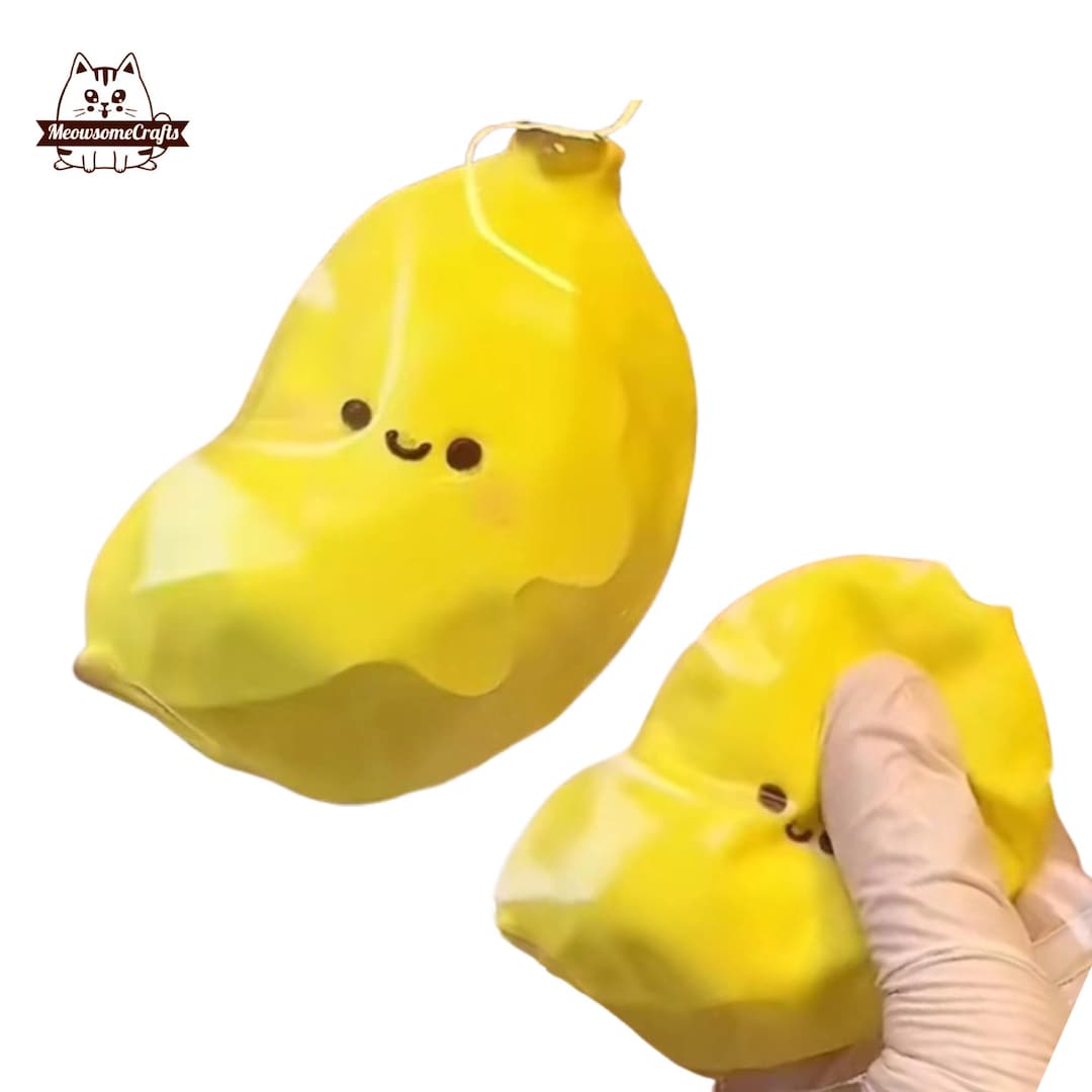 Kawaii Chubby Banana Squishy Squeezable Stress Relief Sensory Fidget ...