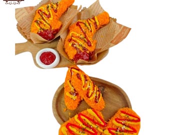 Realistic Fried Chicken Nuggets Leg Fast Food Squishy Toy Fake Food Cute Stress Relief Gift