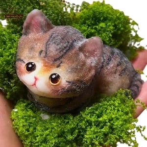 Furry Silicone  Handmade Kitten Cat Shape Squishy Squeezable Stress Relief Sensory Fidget Toys