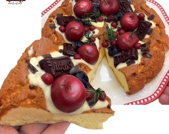 かわいいチェリーチョコレートケーキタバスクイーズフェイクデザートかわいいベーカリースローライジングストレス解消おもちゃ