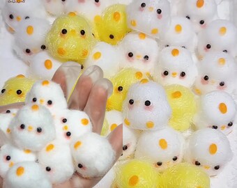 Baby Chicks Squishy Yellow White Squeezable Stress Relief Sensory Fidget Toy