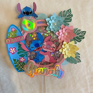 Stitch and angel cake topper, lilo and stitch party decor