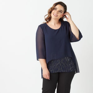 Georgette plus size tops outlet