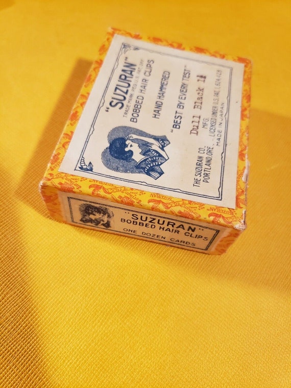 Box of Antique 1920s Suzuran Bobbed Hair Clips Bo… - image 9