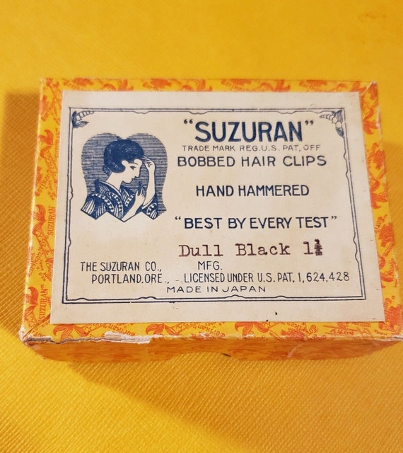 Box of Antique 1920s Suzuran Bobbed Hair Clips Bo… - image 5