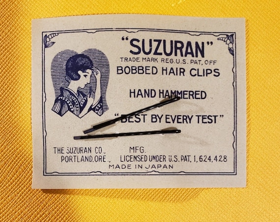 Box of Antique 1920s Suzuran Bobbed Hair Clips Bo… - image 3