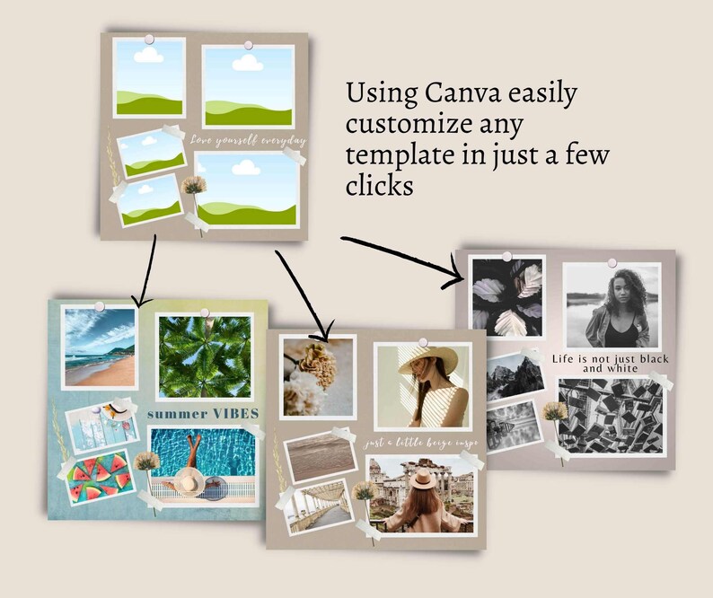 200 Boho Beige Instagram Post Templates - Engagement - Canva Blogger ...
