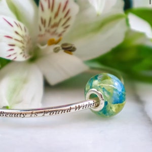 Personalised Wedding Resin Pandora Style Bead | Flower Preservation Keepsake