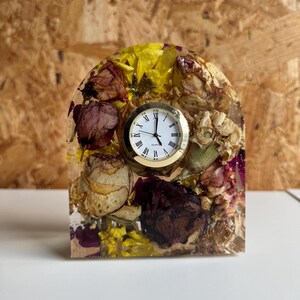 Personalized Resin Flower Preservation Clock: Wedding Keepsake Gift Funeral image 5